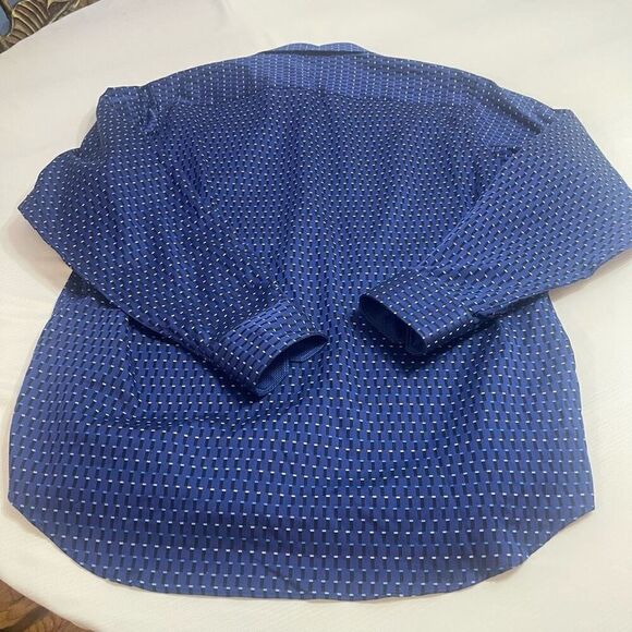 Bugatchi Classic Fit Blue Long Sleeve Button Up Shirt Size XL - Picture 6 of 7